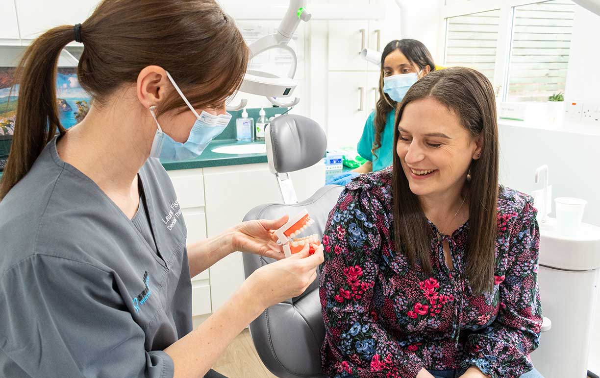 client smiling in an appointment at Dentist at Bridgford Dental Care