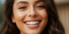 young girl smiling with bright white teeth
