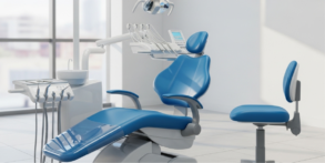 Chair in a dental studio with all the equipment